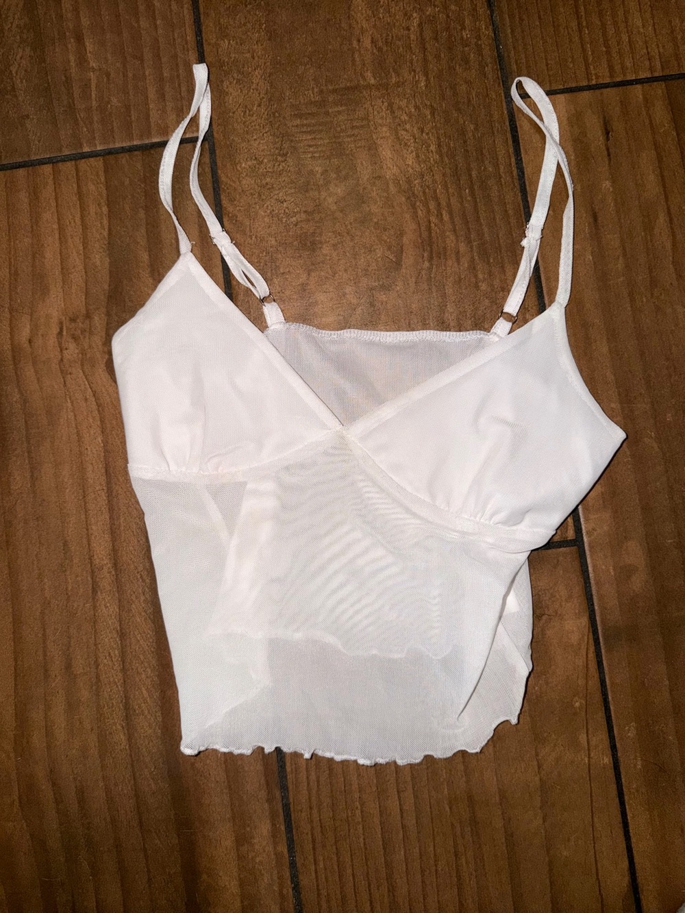 White Sheer Cami Tank Top